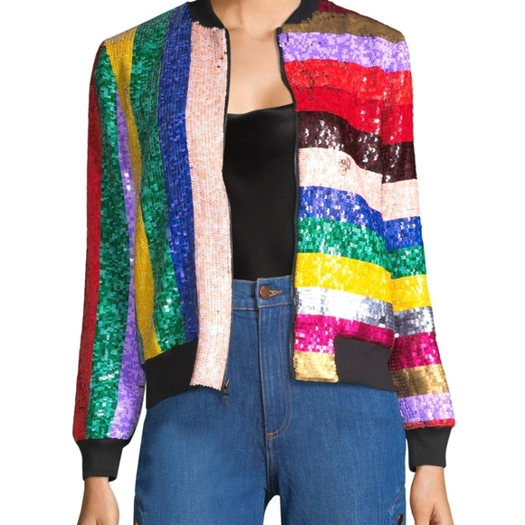 Alice + Olivia Jackets & Blazers - ISO Alice + Olivia Lonnie Sequin Bomber
